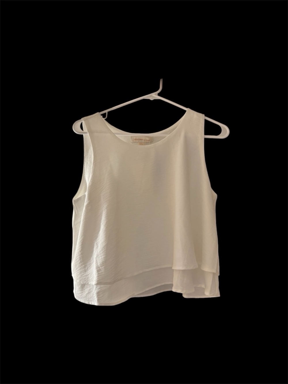 Women's White Layered Sleeveless Top